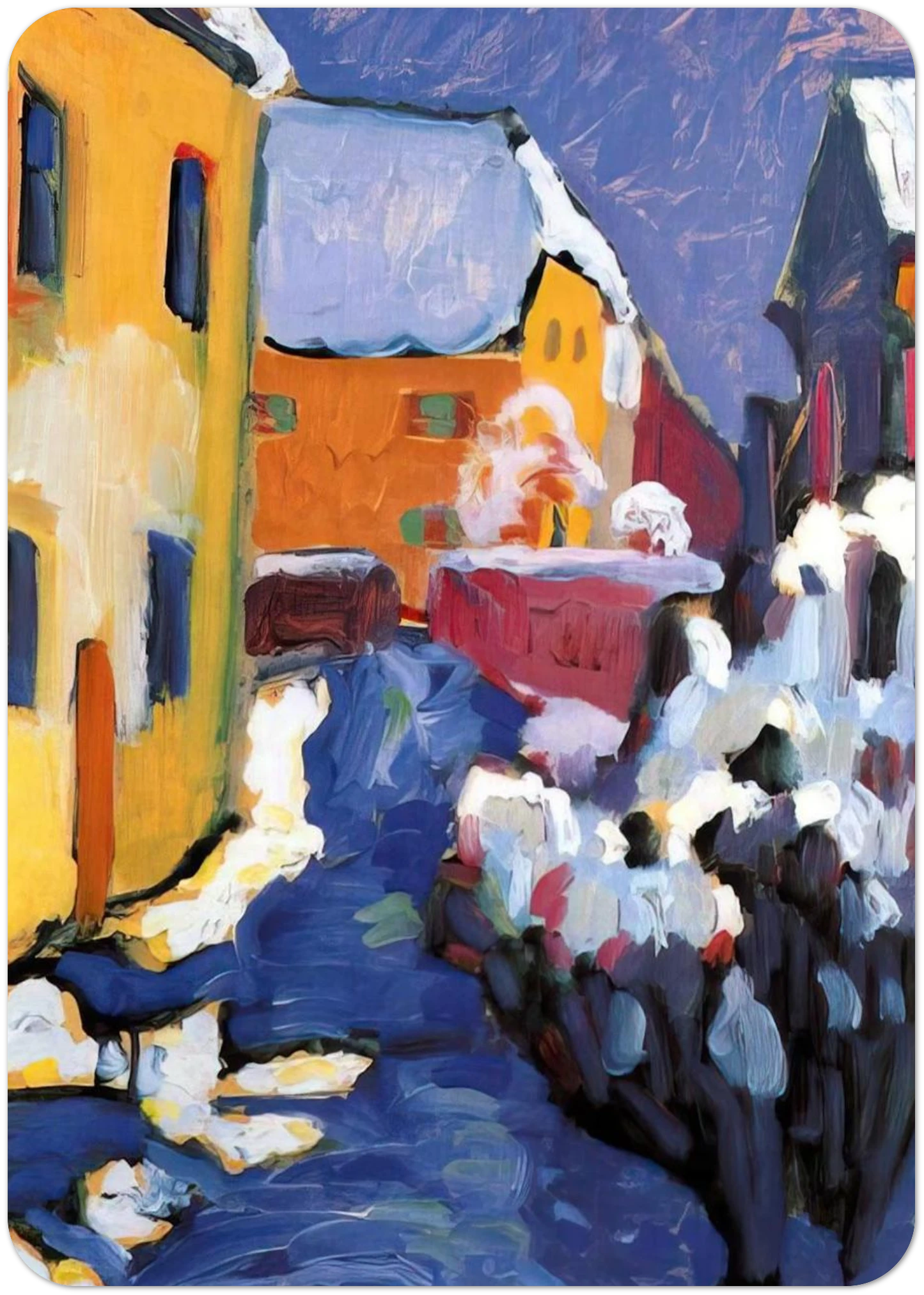 CEMETERY AND VICARAGE IN KOCHEL 1909 By Wassily Kandinsky Pack of 10 Post Cards | Wassily Kandinsky Post Cards | A6 (10.5 x 14.8 cm) - 4.1 x 5.8 inches