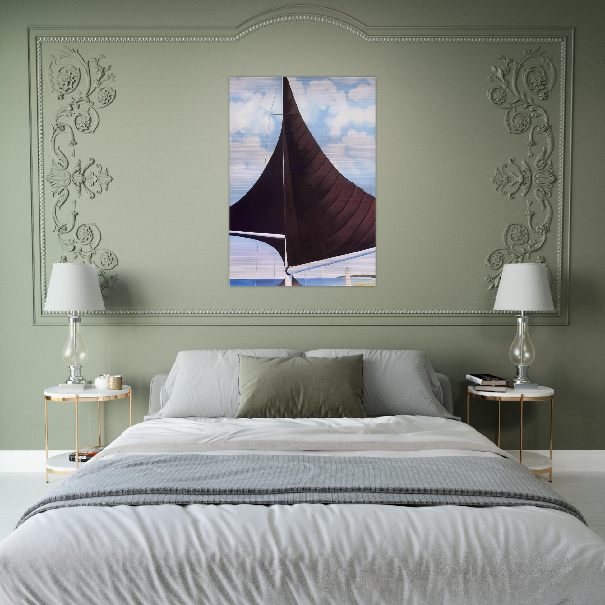 Brown Sail, Wing on Wing, Nassau - Georgia O'Keeffe Brushed Aluminum Print - 70x100 cm / 28x40 inches | Georgia O'Keeffe Aluminum Print | Georgia O'Keeffe Prints