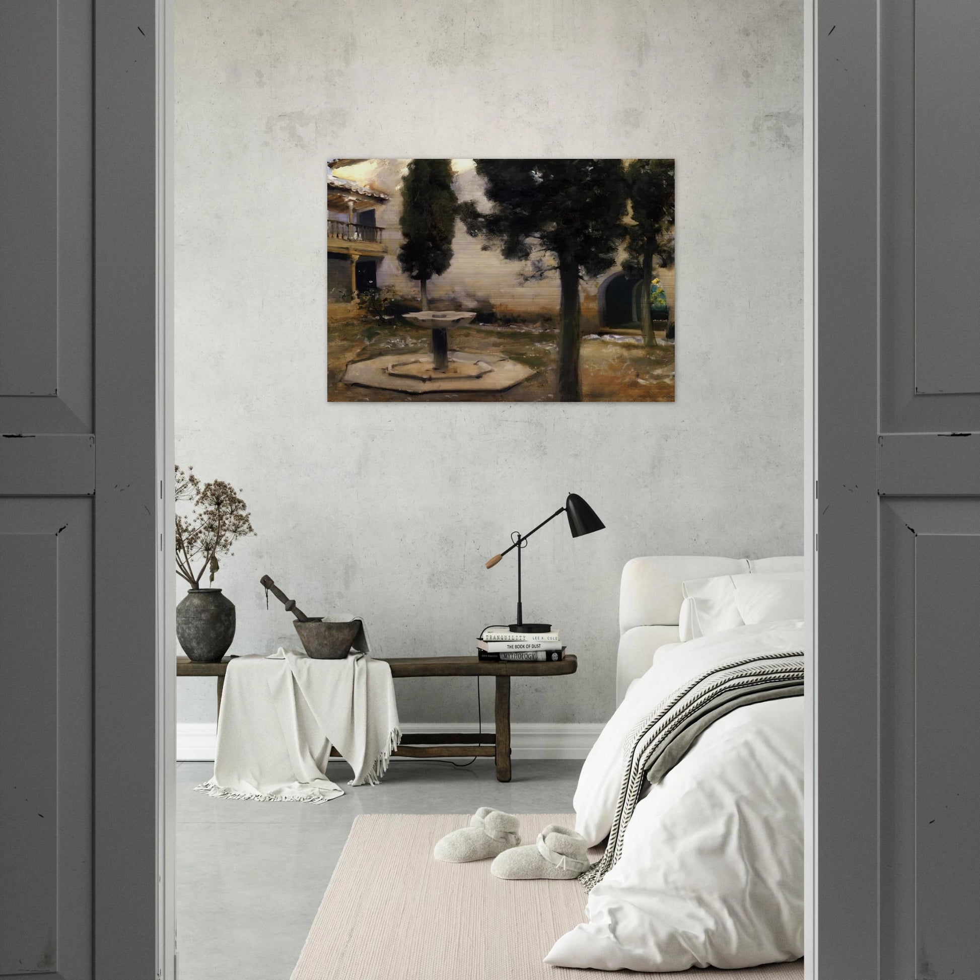 Alhambra, Patio de la Reja - John Singer Sargent Brushed Aluminum Print - 70x100 cm / 28x40 inches | John Singer Sargent Aluminum Print | John Singer Sargent Prints
