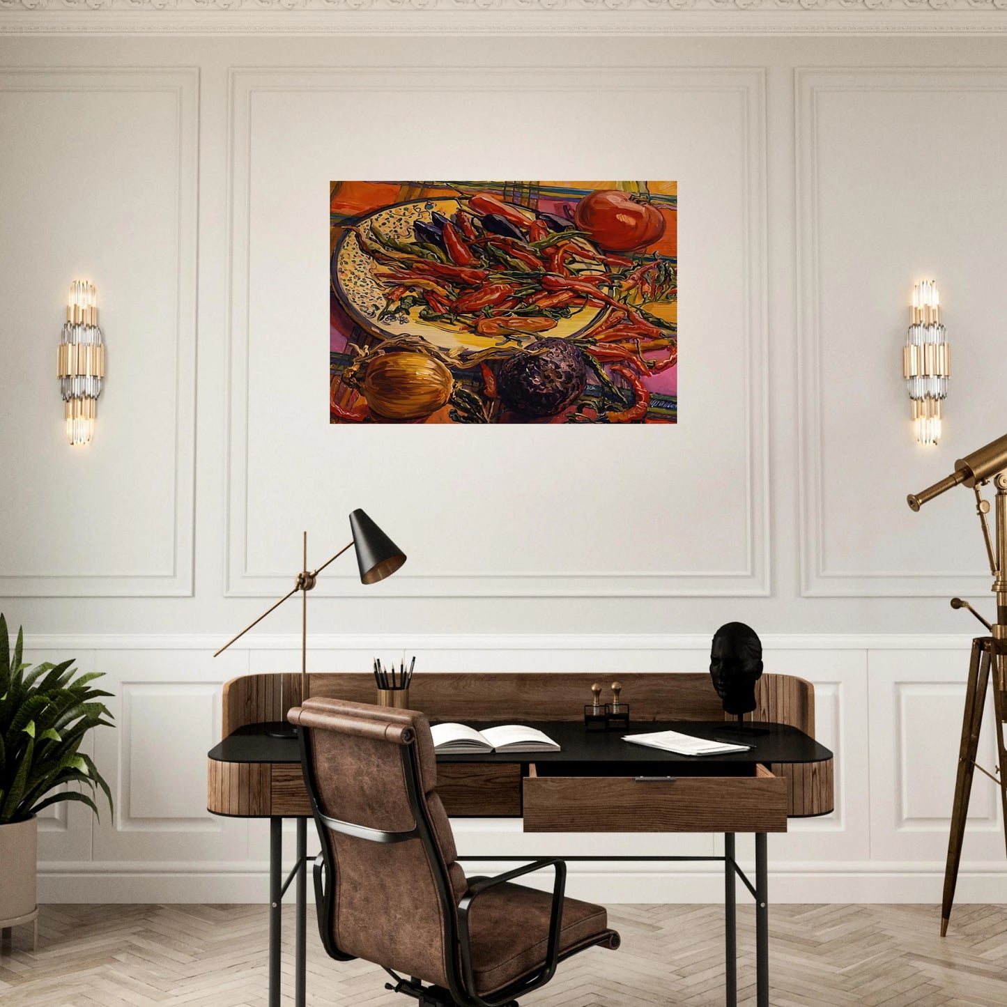 CHILI PEPPERS 2005 - Janet Fish Brushed Aluminum Print - 70x100 cm / 28x40 inches | Janet Fish Aluminum Print | Janet Fish Prints