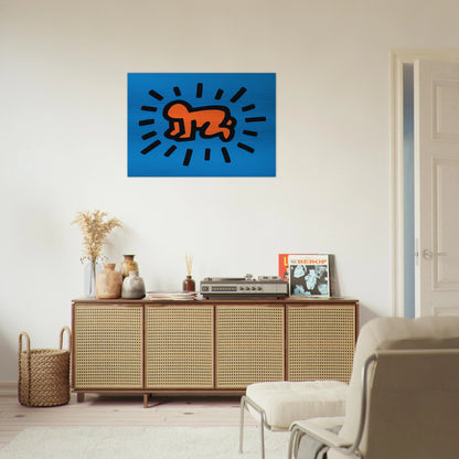 RADIANT BABY FROM ICONS SERIES 1990 - Keith Haring Brushed Aluminum Print - 70x100 cm / 28x40 inches | Keith Haring Aluminum Print | Keith Haring Prints