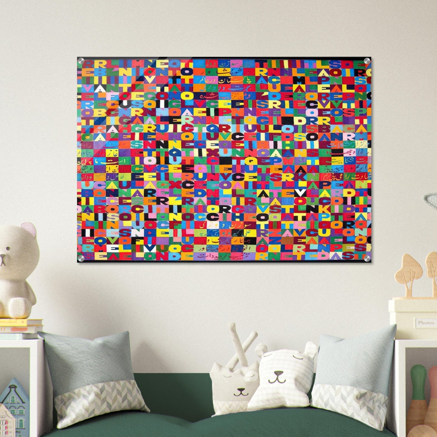 METTERE I VERBI ALL INFINITO MILLENOVECENTO OTTANTOTTO 1988 - Alighiero Boetti Acrylic Print - 70x100 cm / 28x40″ inches