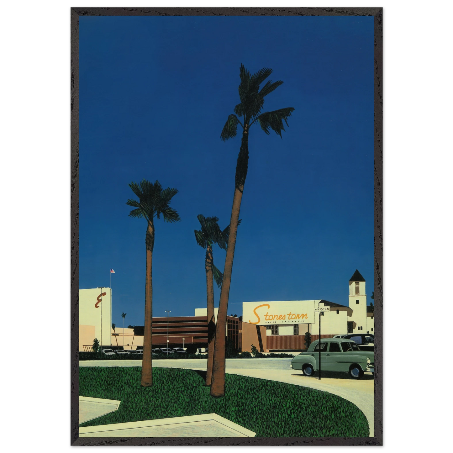 In the beginning IV Mall - Hiroshi Nagai 70x100 cm / 28x40 inches Framed Art Print – Black Wooden Frame