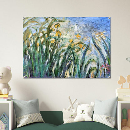 Yellow Irises and Malva - claude monet Acrylic Print - 70x100 cm / 28x40″ inches