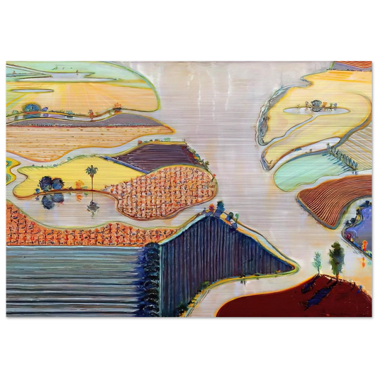 Delta Farms - 1996 - Wayne Thiebaud Brushed Aluminum Print - 70x100 cm / 28x40 inches | Wayne Thiebaud Aluminum Print | Wayne Thiebaud Prints