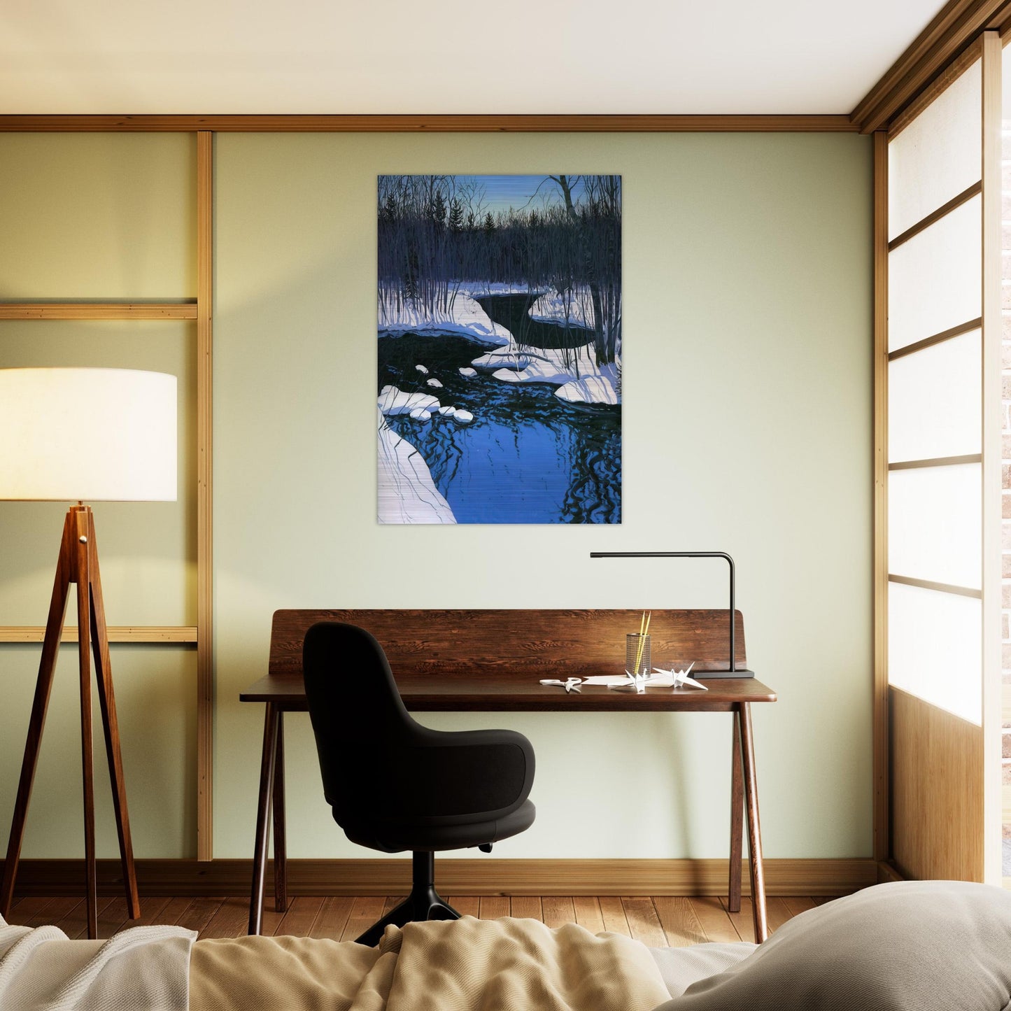 Unyarded deer - Contemporary Realism - Neil Welliver Brushed Aluminum Print - 70x100 cm / 28x40 inches | Neil Welliver Aluminum Print | Neil Welliver Prints