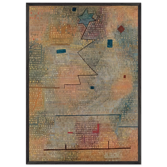 RISING STAR 1923 - Paul Klee 70x100 cm / 28x40 inches Framed Art Print – Black Wooden Frame