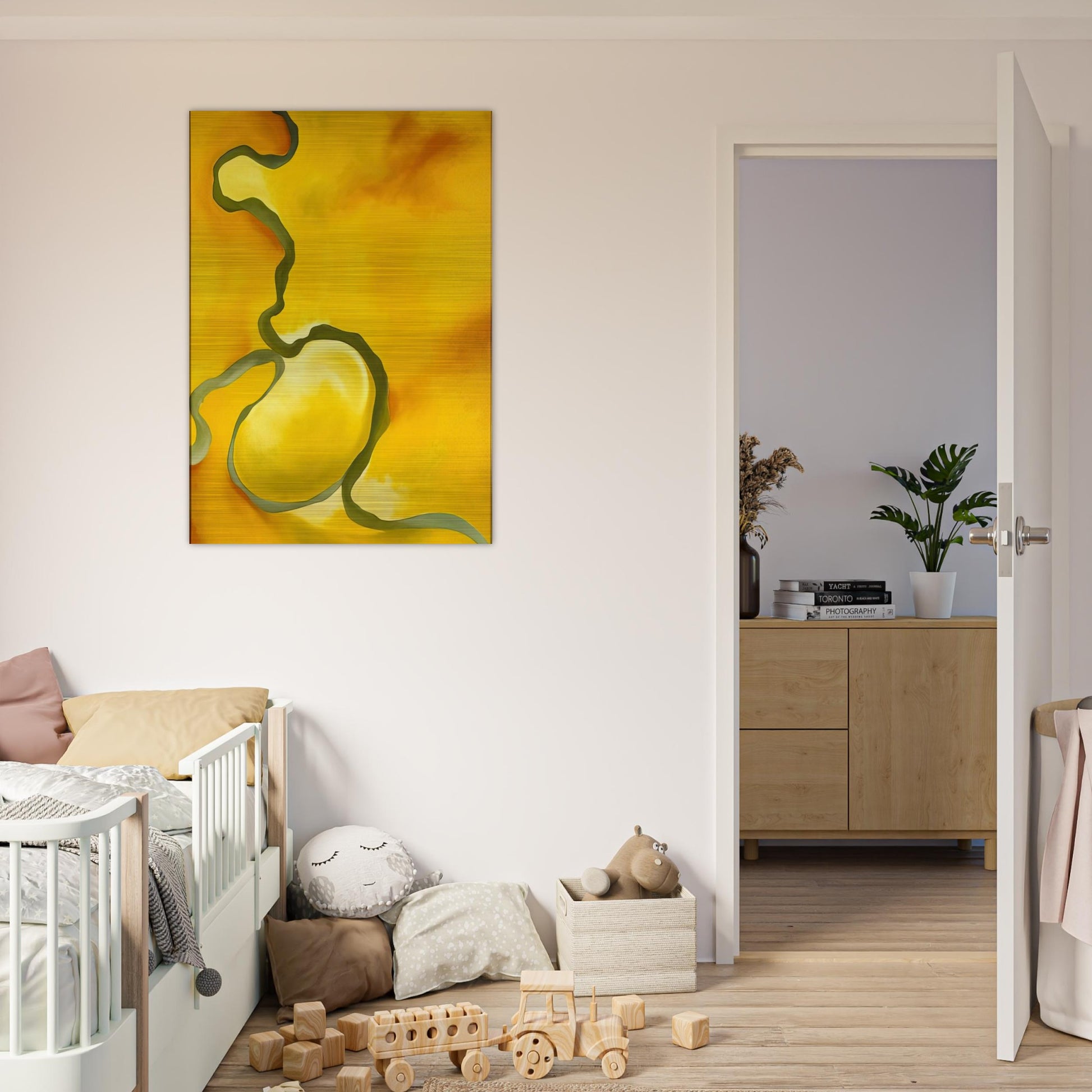 Green, Yellow and Orange - Georgia O'Keeffe Brushed Aluminum Print - 70x100 cm / 28x40 inches | Georgia O'Keeffe Aluminum Print | Georgia O'Keeffe Prints