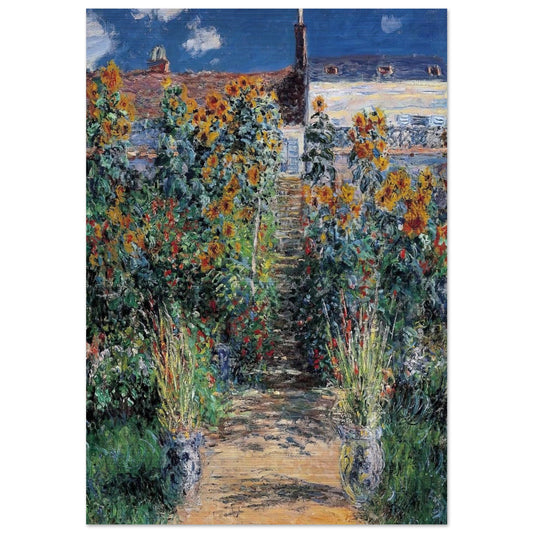 The Garden at Vetheuil - claude monet Brushed Aluminum Print - 70x100 cm / 28x40 inches | claude monet Aluminum Print | claude monet Prints
