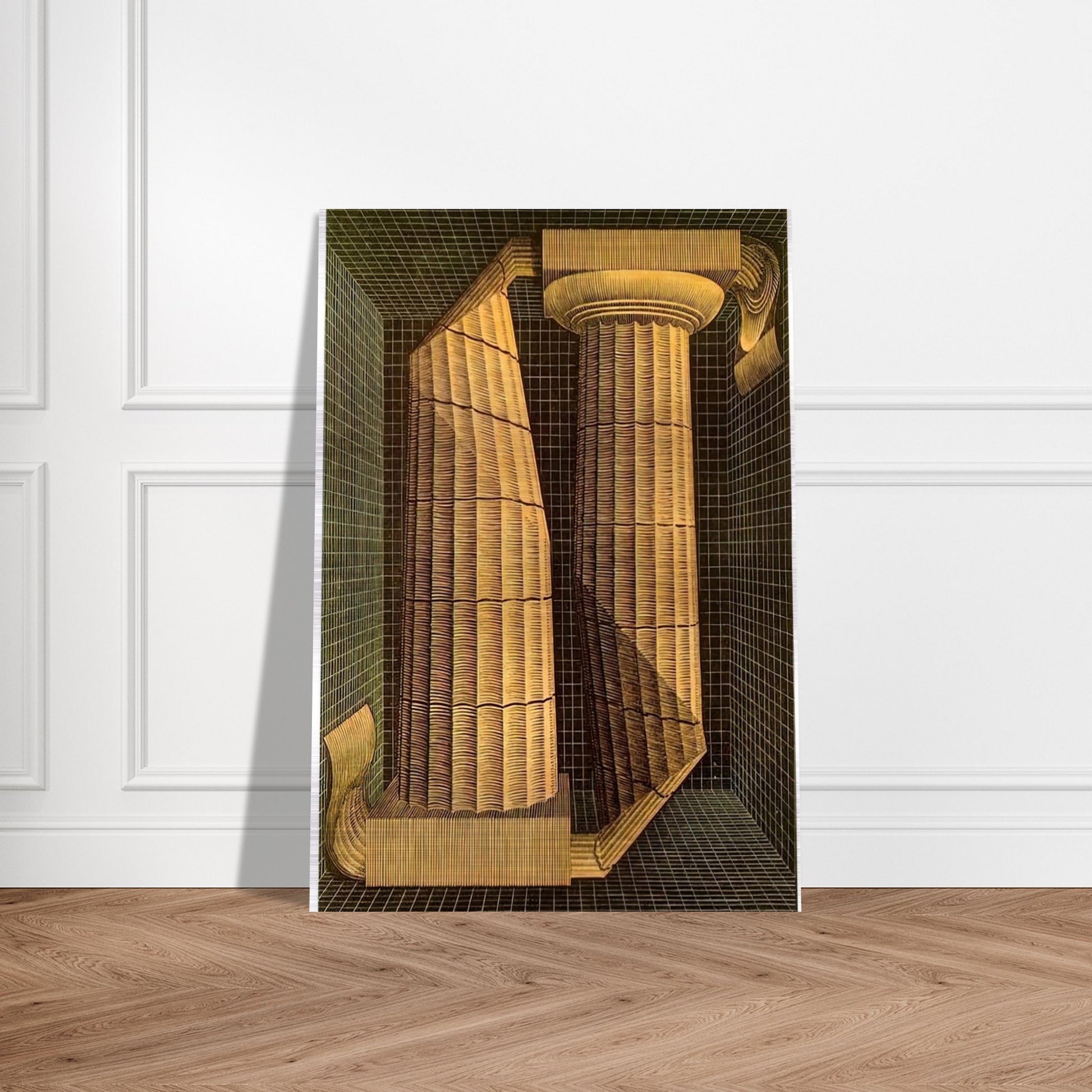 DORIC COLUMNS - MC Escher Brushed Aluminum Print - 70x100 cm / 28x40 inches | MC Escher Aluminum Print | MC Escher Prints