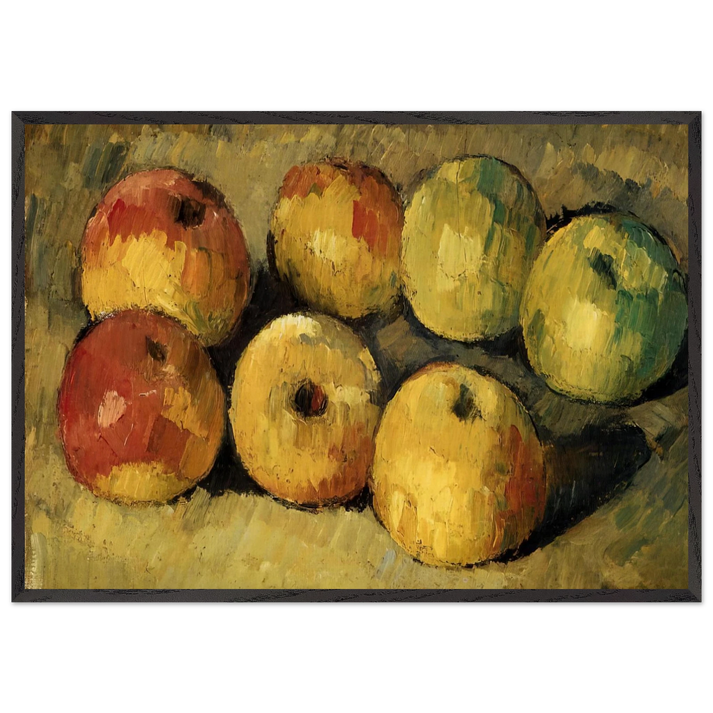 Apples - Paul Cezanne 70x100 cm / 28x40 inches Framed Art Print – Black Wooden Frame