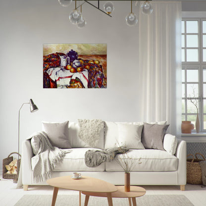 Still Life with Blue Pot - Paul Cézanne Brushed Aluminum Print - 70x100 cm / 28x40 inches | Paul Cézanne Aluminum Print | Paul Cézanne Prints