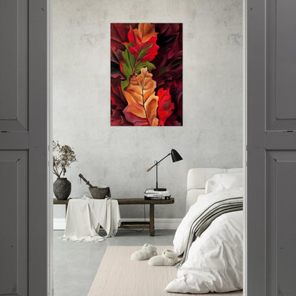Autumn Leaves - Lake George, N.Y. - Georgia O'Keeffe Brushed Aluminum Print - 70x100 cm / 28x40 inches | Georgia O'Keeffe Aluminum Print | Georgia O'Keeffe Prints