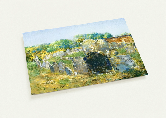 Colonial Graveyard at Lexington By Childe Hassam Pack of 10 Post Cards | Childe Hassam Post Cards | A6 (10.5 x 14.8 cm) - 4.1 x 5.8 inches