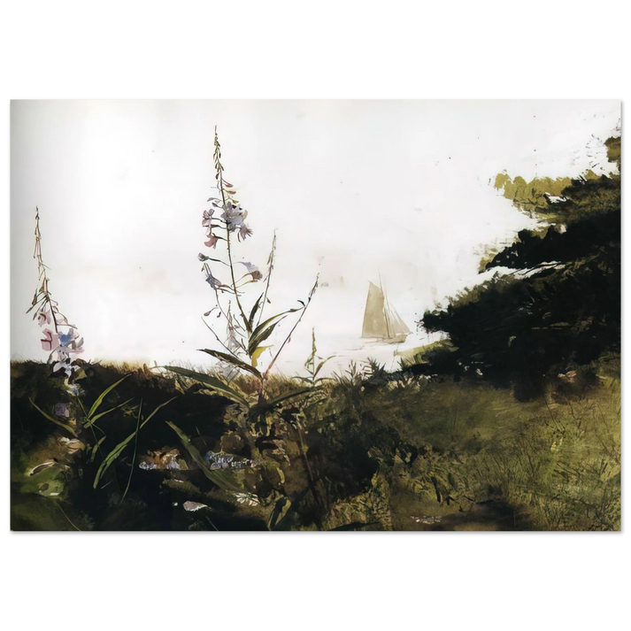 Andrew Wyeth - UNDER SAIL Wall Art - 60x80 cm / 24x32 inches - Fine Art Poster-canvas - -