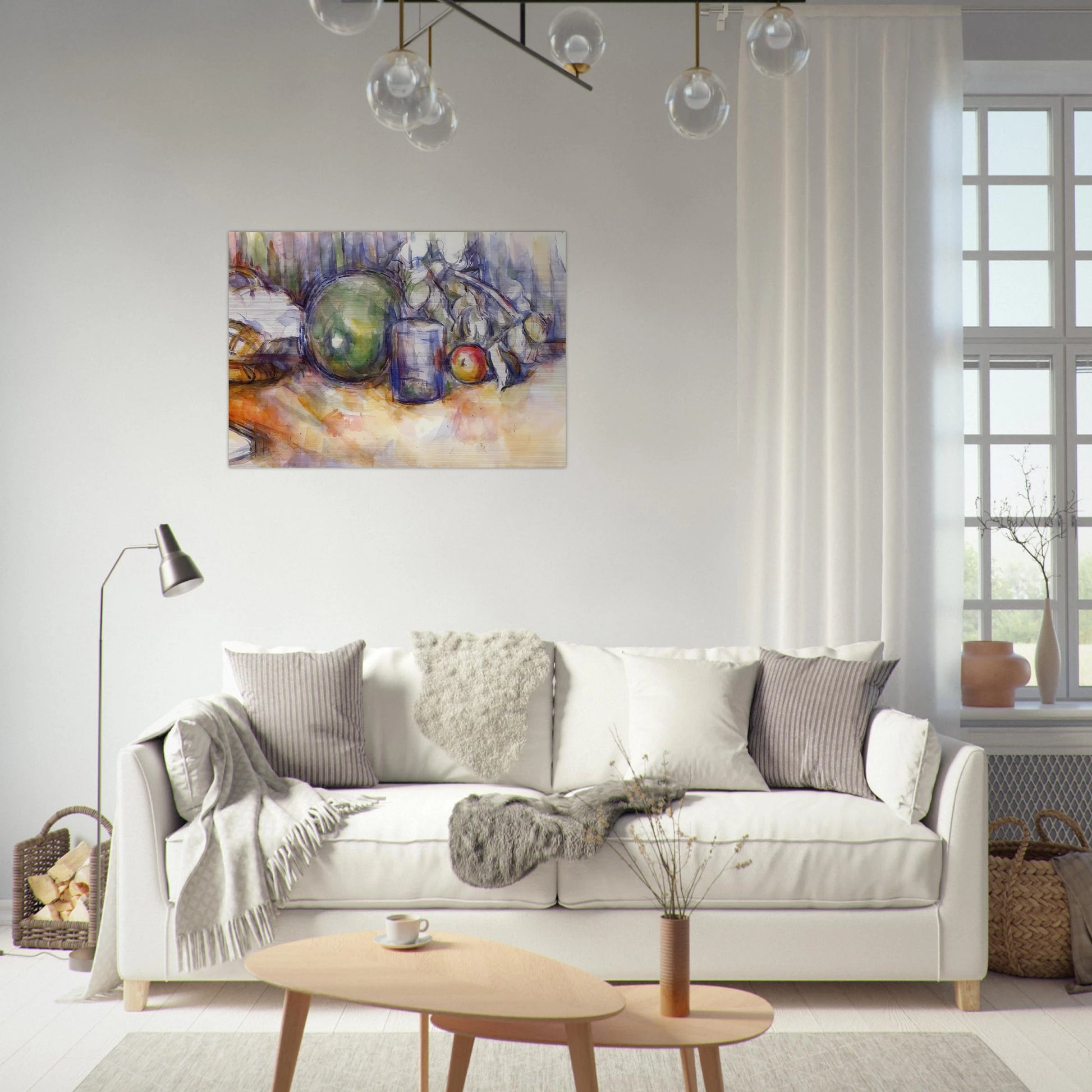 Still Life with Green Melon - Paul Cézanne Brushed Aluminum Print - 70x100 cm / 28x40 inches | Paul Cézanne Aluminum Print | Paul Cézanne Prints