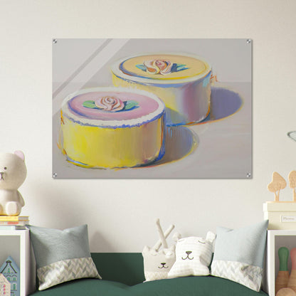Rosebud Cakes - 1995 - Wayne Thiebaud Acrylic Print - 70x100 cm / 28x40″ inches