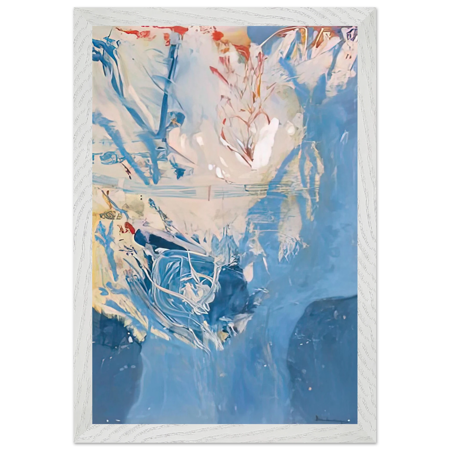 Helen Frankenthaler - Blue Territory, 1955- Wall Art - 60x80 cm / 24x32 inches - Premium Wooden Framed Poster With Fine Art Paper-canvas - Black frame