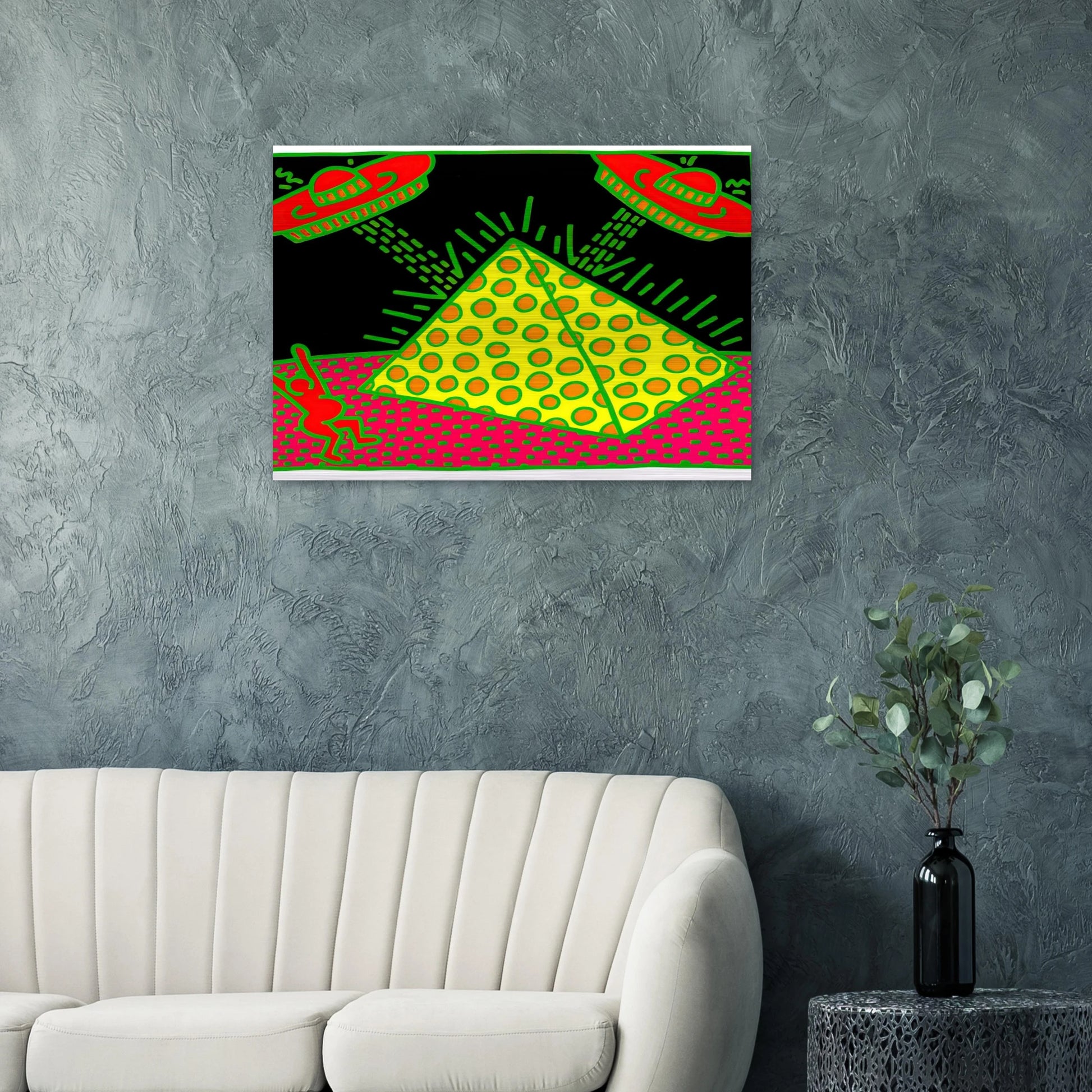 UNTITLED 1983 3 - Keith Haring Brushed Aluminum Print - 70x100 cm / 28x40 inches | Keith Haring Aluminum Print | Keith Haring Prints
