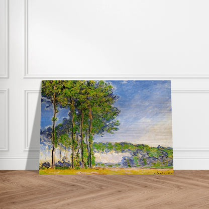 Poplars, View from the Marsh - claude monet Brushed Aluminum Print - 70x100 cm / 28x40 inches | claude monet Aluminum Print | claude monet Prints