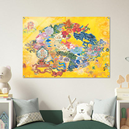Asian Rendezvous - PD Pattern and Decoration - Miriam Schapiro Acrylic Print - 70x100 cm / 28x40″ inches | Miriam Schapiro Wall Art | Miriam Schapiro Prints