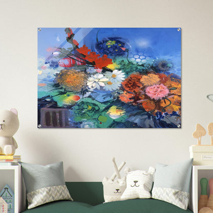 Flowers No. 2 - 1974 - Gebre Kristos Desta Acrylic Print - 70x100 cm / 28x40″ inches