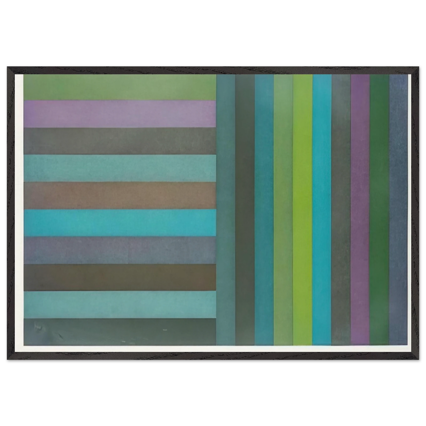 Horizontal Colour Bands and Vertical Colour Bands I - Sol LeWitt 70x100 cm / 28x40 inches Framed Art Print – Black Wooden Frame