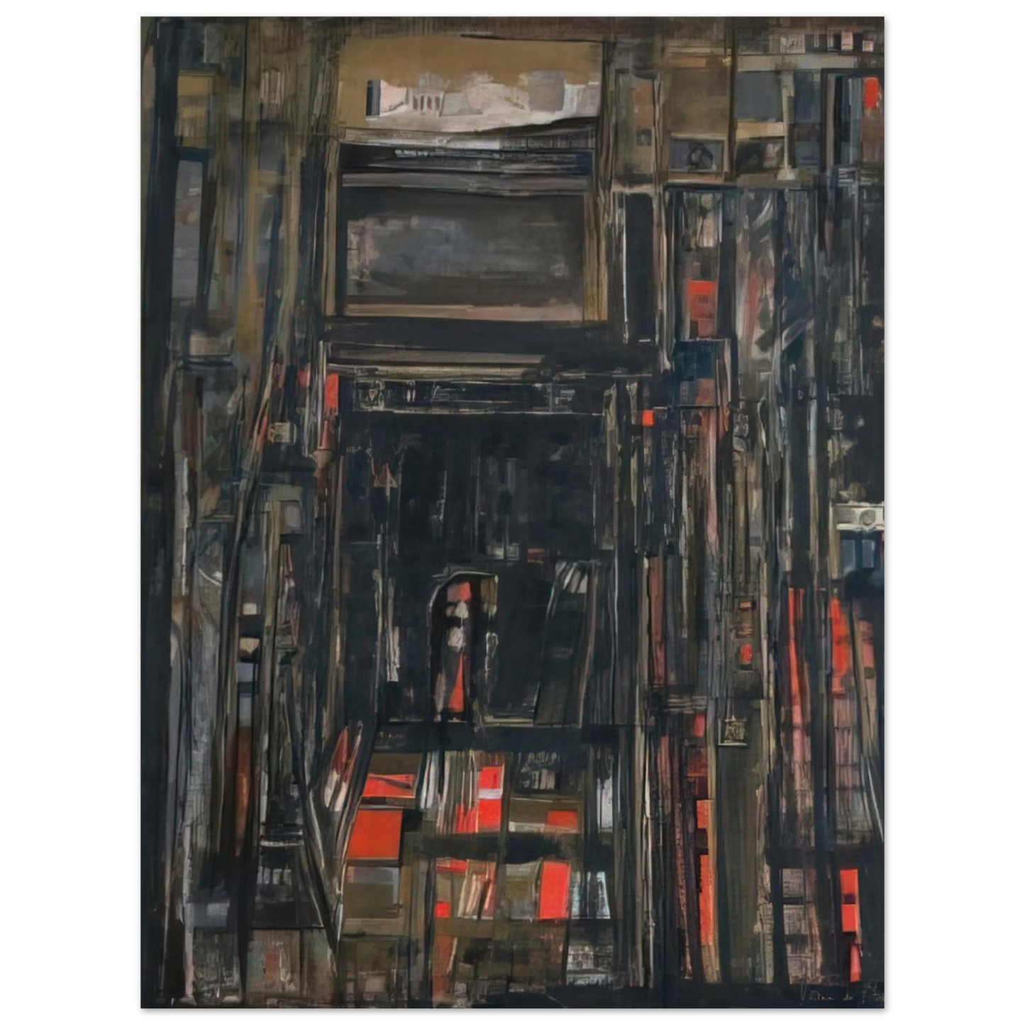 Maria Helena Vieira da Silva - Le theatre PIrandello - 1976  75x100 cm / 30x40inches Fine Art Poster
