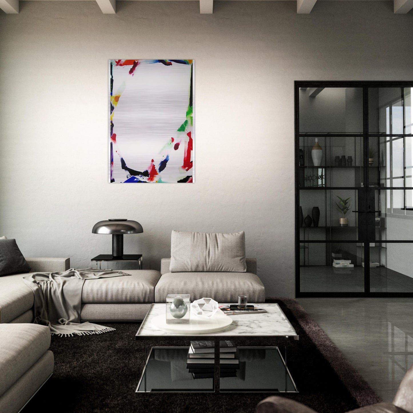 Her Blue Surround  SFP71-18  - Sam Francis Brushed Aluminum Print - 70x100 cm / 28x40 inches | Sam Francis Aluminum Print | Sam Francis Prints