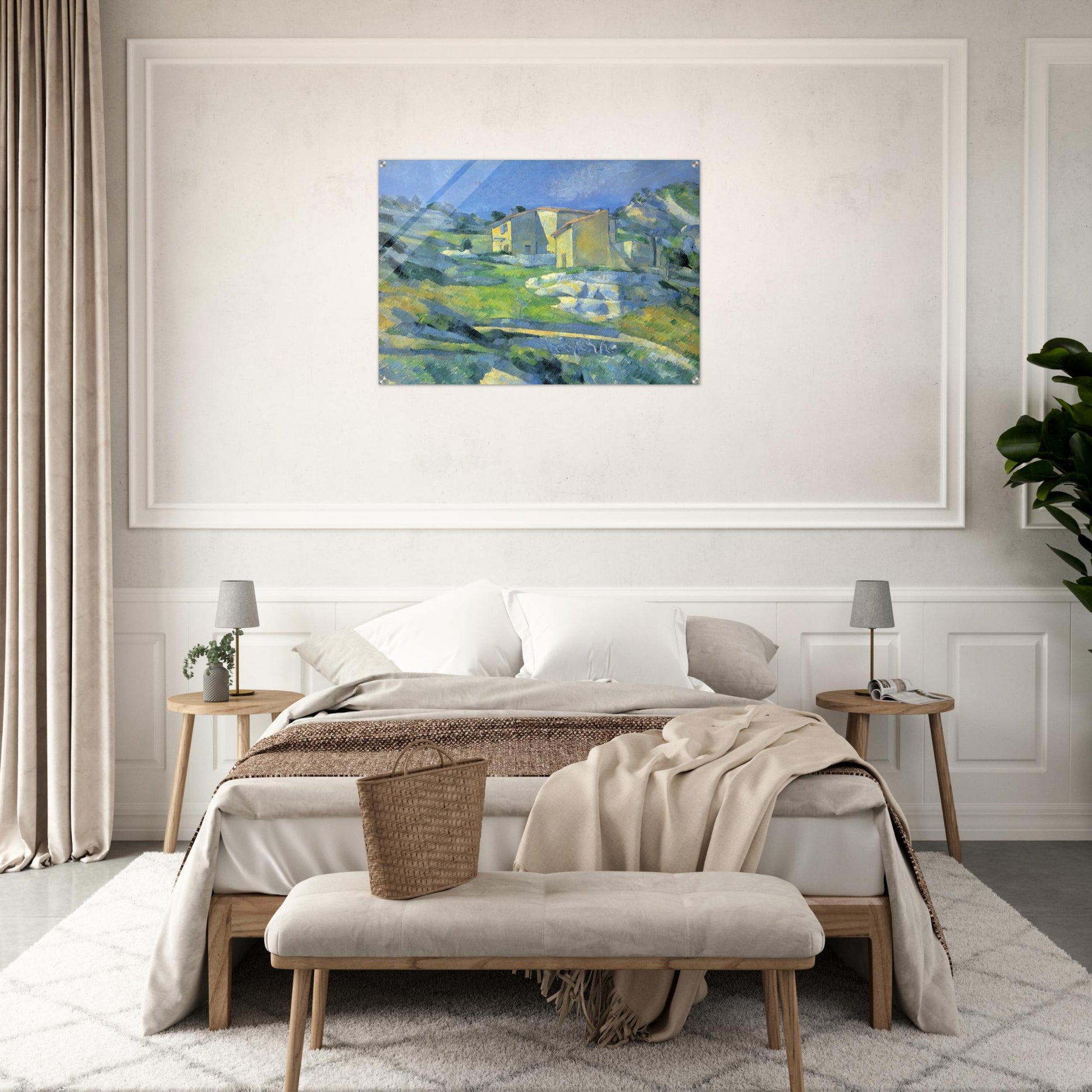 Houses at the L'Estaque - Paul Cézanne Acrylic Print - 70x100 cm / 28x40″ inches | Paul Cézanne Wall Art | Paul Cézanne Prints