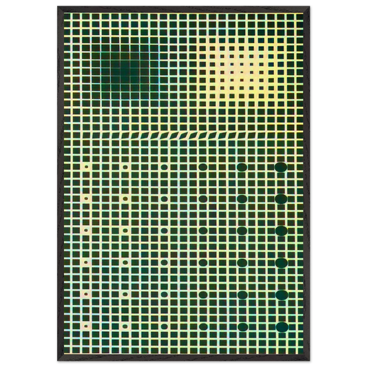 Supernovae - 1961 - Victor Vasarely 70x100 cm / 28x40 inches Framed Art Print – Black Wooden Frame