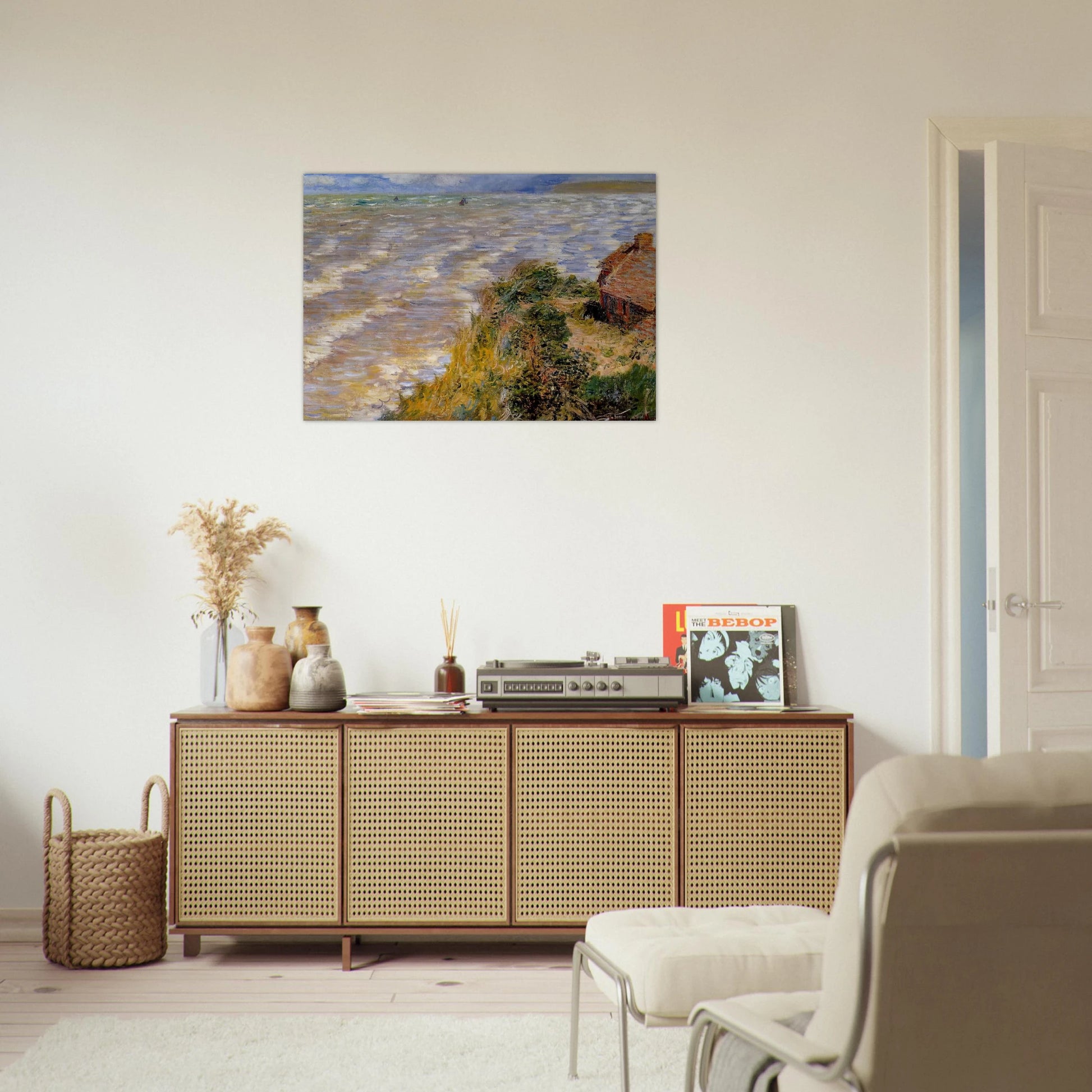 Rising Tide at Pourville - claude monet Brushed Aluminum Print - 70x100 cm / 28x40 inches | claude monet Aluminum Print | claude monet Prints