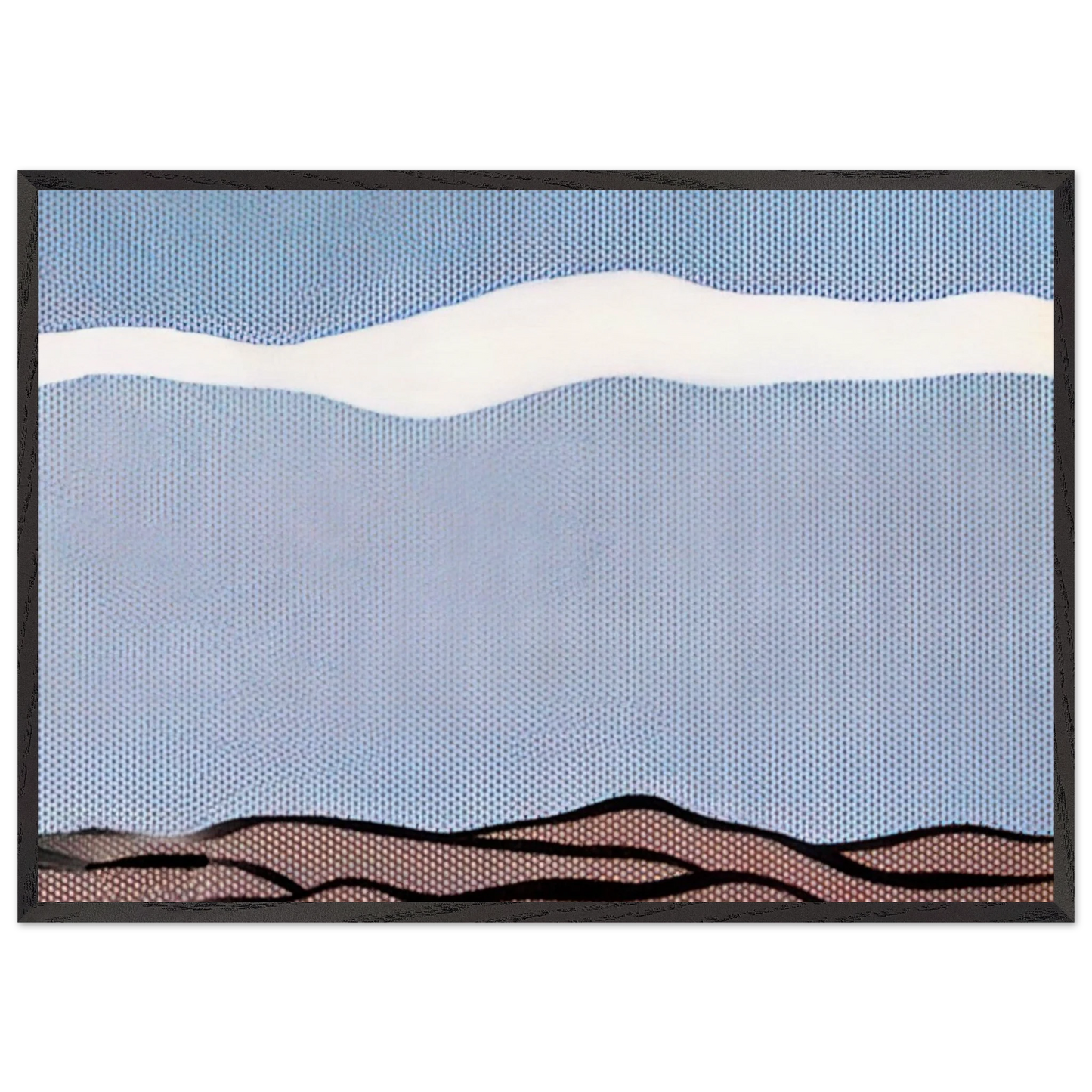 LANDSCAPE 1964 - Roy Lichtenstein 70x100 cm / 28x40 inches Framed Art Print – Black Wooden Frame