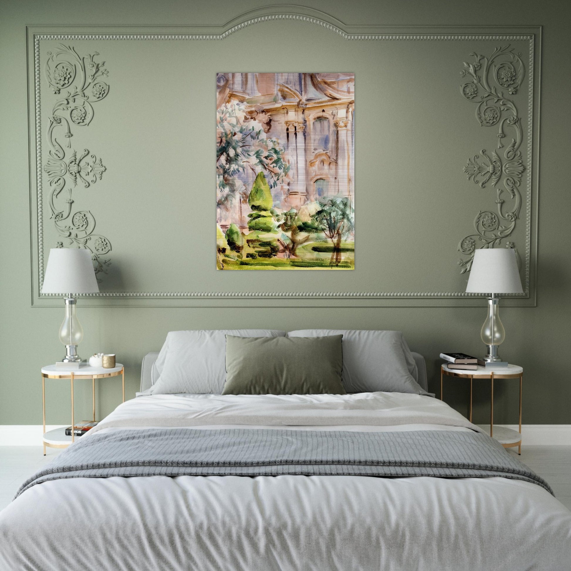 Palace and Gardens, Spain - John Singer Sargent Brushed Aluminum Print - 70x100 cm / 28x40 inches | John Singer Sargent Aluminum Print | John Singer Sargent Prints