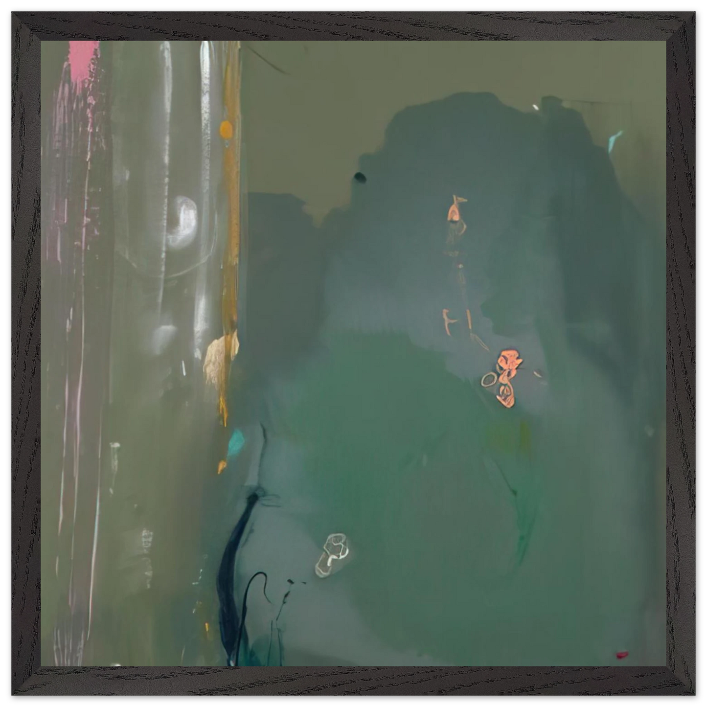 Helen Frankenthaler - CÃƒÆ’Ã‚Â´te d Argent - 1980 Wall art - 30x45 cm / 12x18 inches - Premium Wooden Framed Poster With Fine Art Paper-canvas - Wood frame