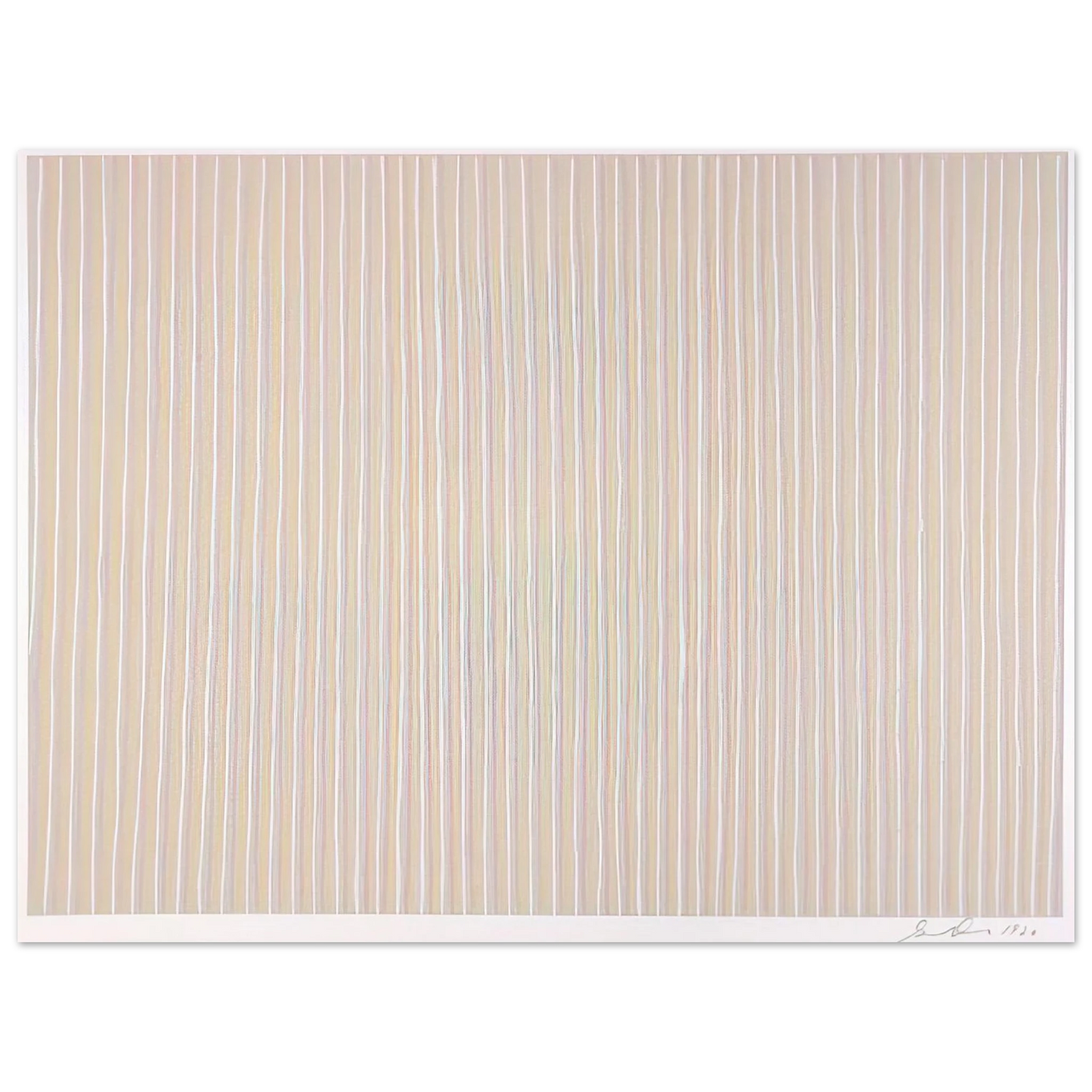 Gene Davis - Untitled Pink, Yellow and White - 1980  75x100 cm / 30x40inches Fine Art Poster
