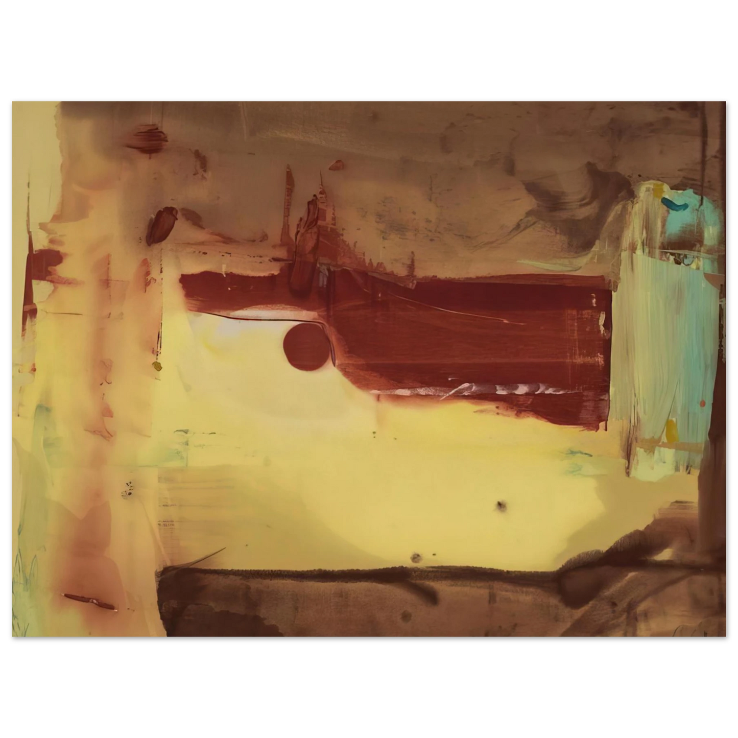 Helen Frankenthaler - Desert Pass - 1976 Wall art - 30x40 cm / 12x16 inches - Premium Wooden Framed Poster With Fine Art Paper-canvas - Black frame