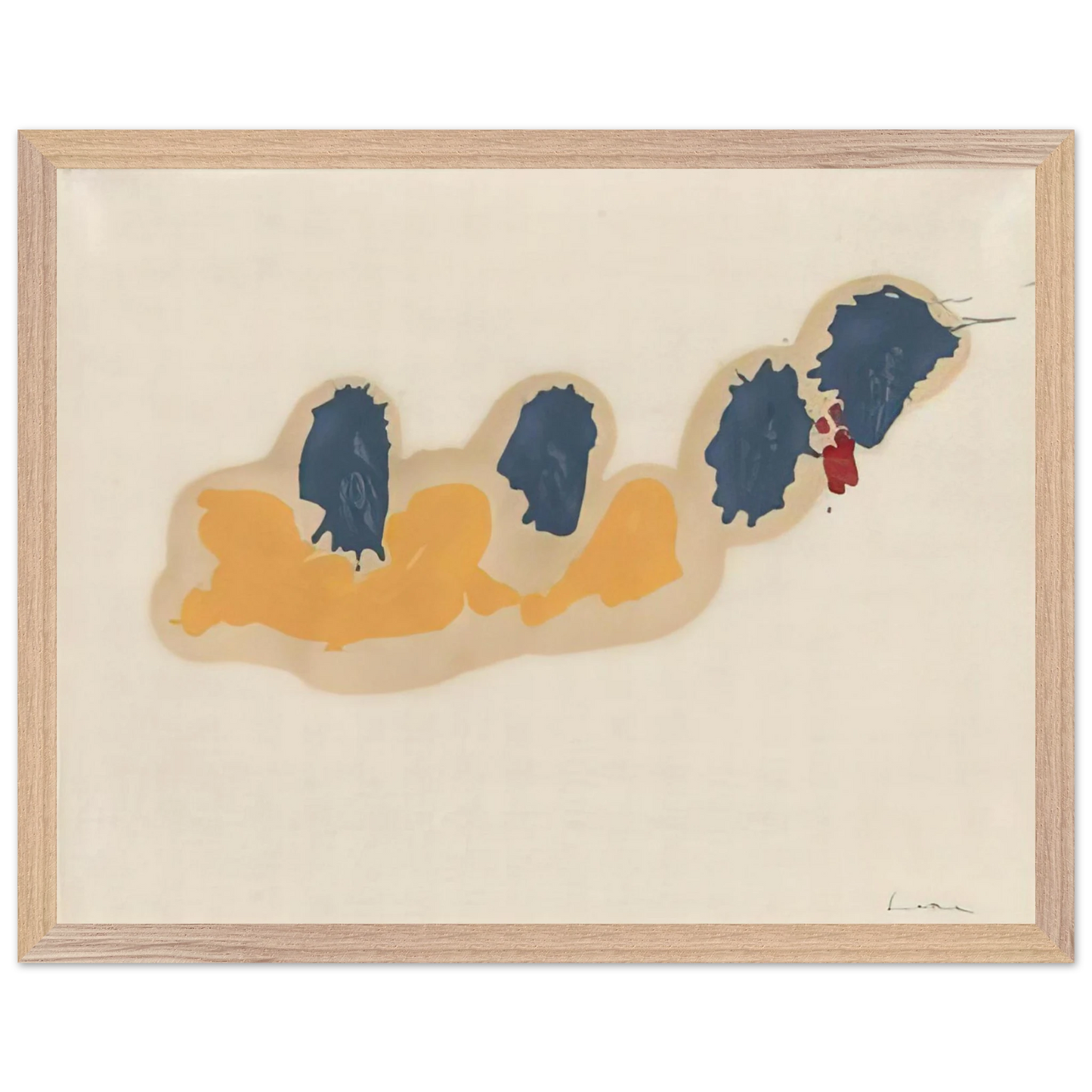 Helen Frankenthaler - April IV - 1960 Wall art - 15x20 cm / 6x8 inches - Premium Wooden Framed Poster With Fine Art Paper-canvas - Black frame