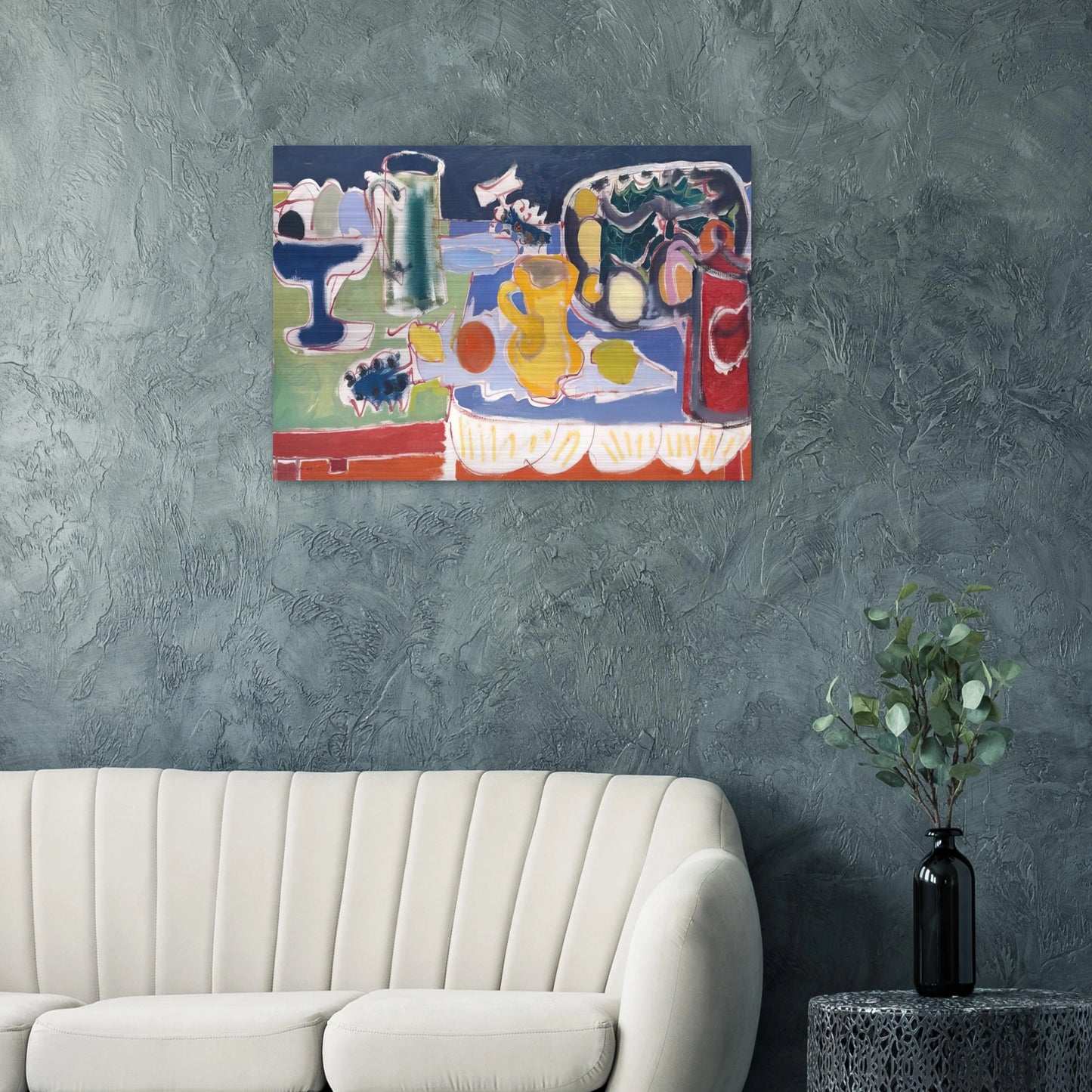 The Long Table with Fruit - 1949 - Patrick Heron Brushed Aluminum Print - 70x100 cm / 28x40 inches | Patrick Heron Aluminum Print | Patrick Heron Prints