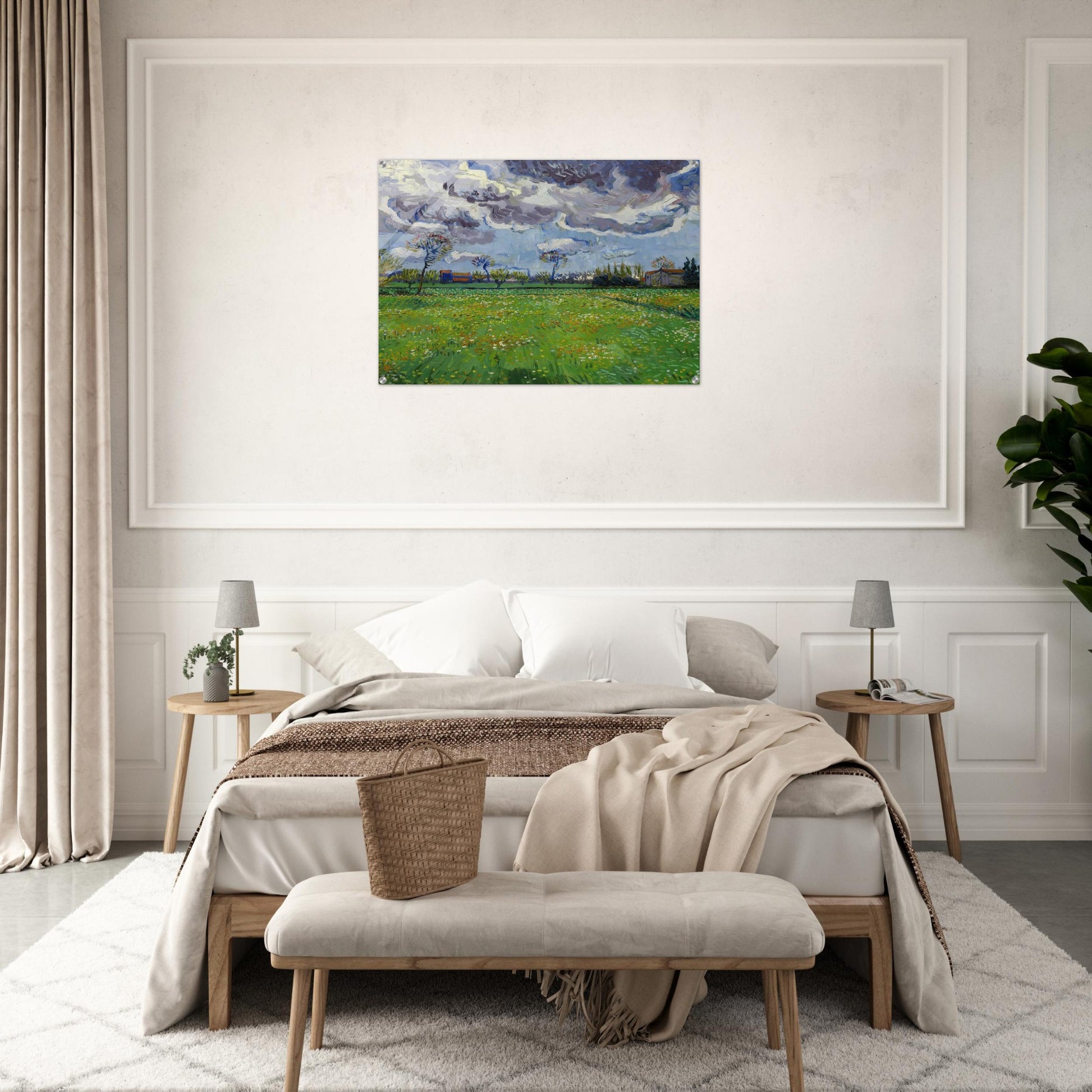 Landscape under a Stormy Sky - Vincent van Gogh Acrylic Print - 70x100 cm / 28x40″ inches