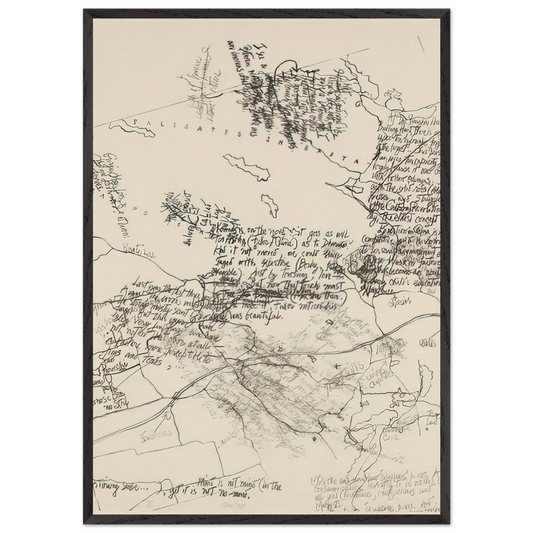 Mushroom Book Plate X - 1972 - John Cage 70x100 cm / 28x40 inches Framed Art Print – Black Wooden Frame