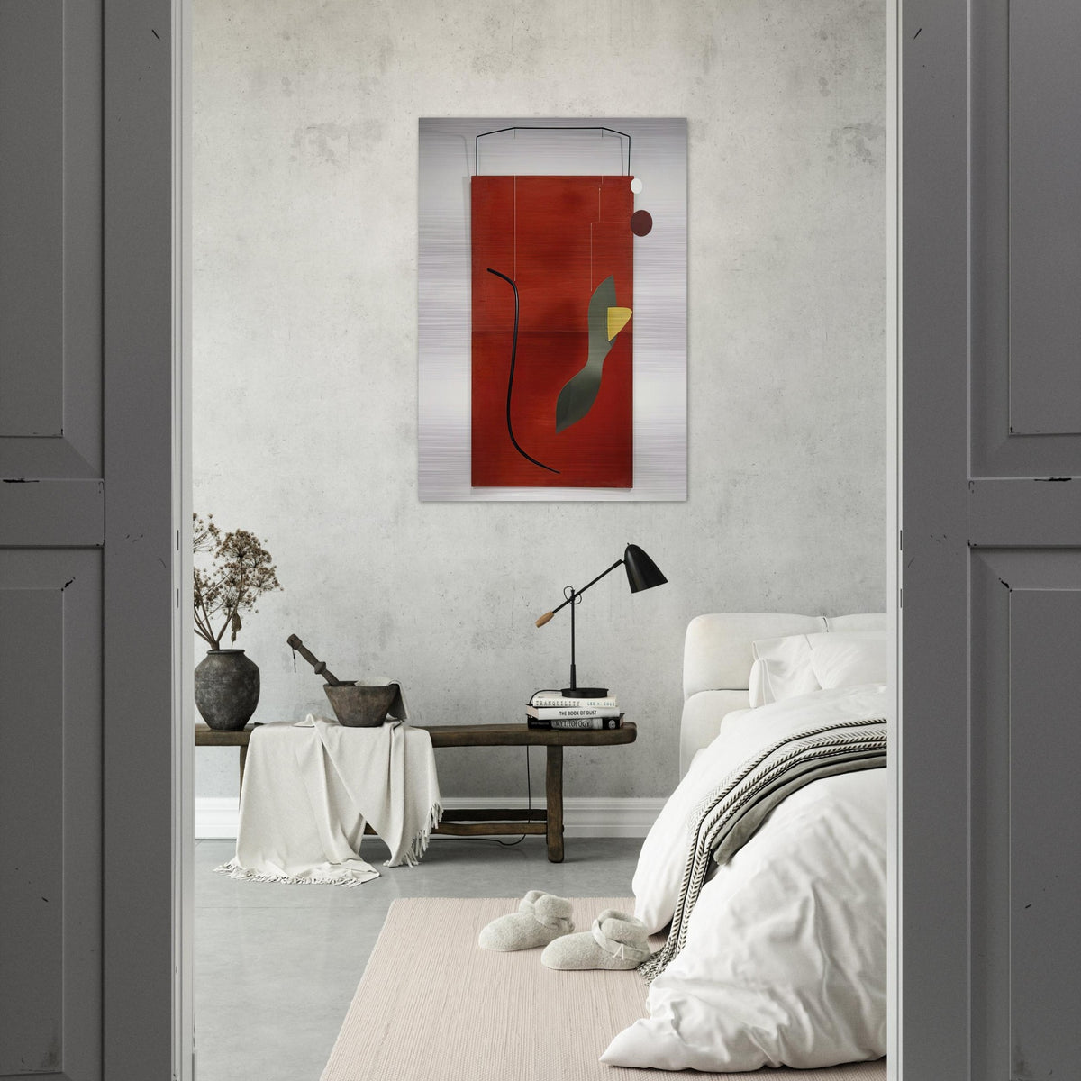 RED PANEL 1936 - Alexander Calder Brushed Aluminum Print - 70x100 cm / 28x40 inches | Alexander Calder Aluminum Print | Alexander Calder Prints