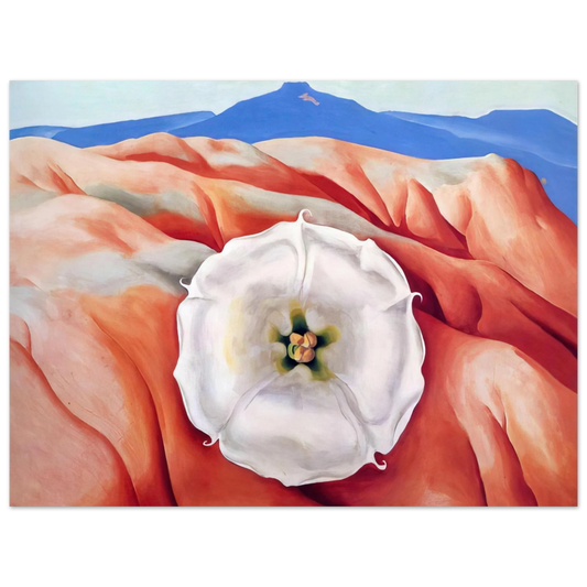 Georgia O'Keeffe - Red hills and white flower II Fine Art Poster