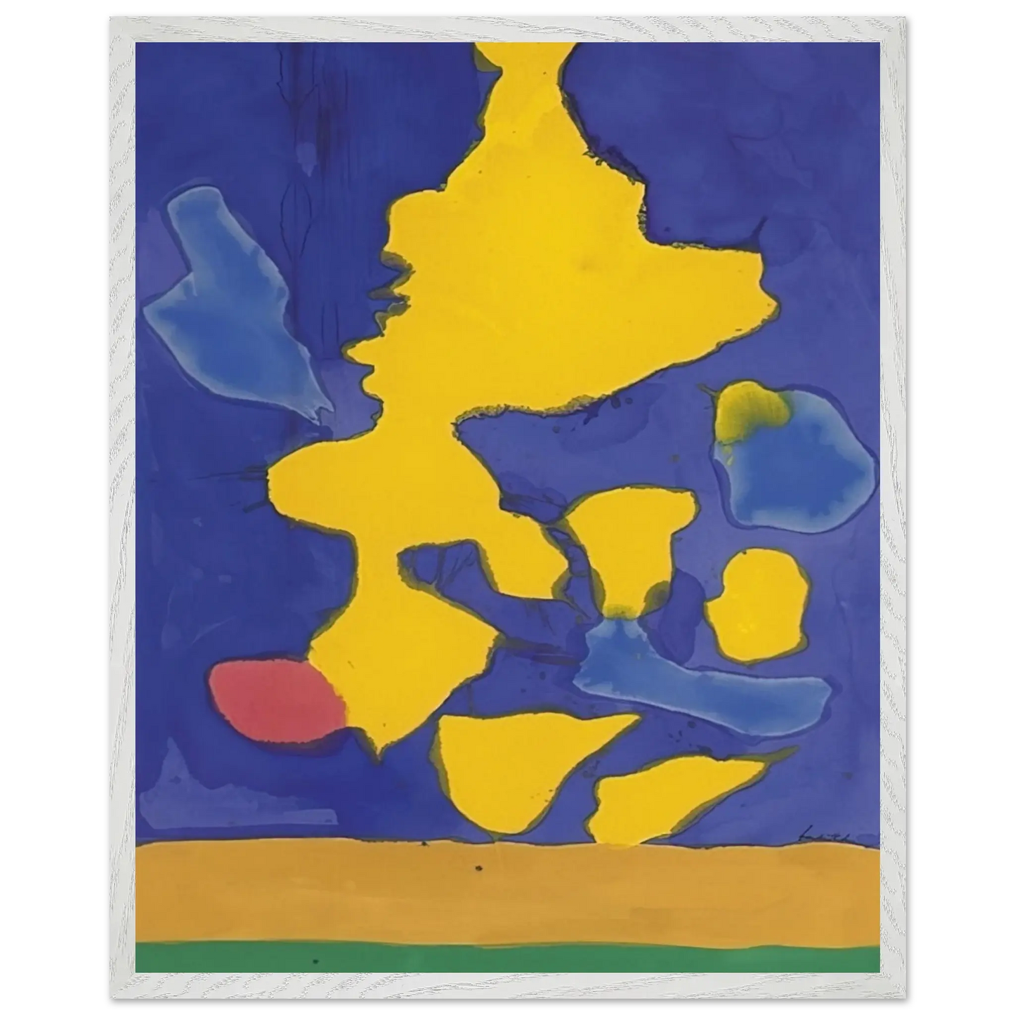 Helen Frankenthaler - Saturn Revisited - 1964 Wall art - 15x20 cm / 6x8 Inches - Premium Wooden Framed Poster With Fine Art Paper - White frame