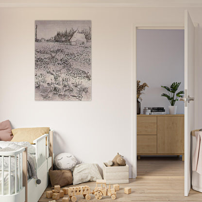 Landscape with Hut in the Camargue - Vincent van Gogh Brushed Aluminum Print - 70x100 cm / 28x40 inches | Vincent van Gogh Aluminum Print | Vincent van Gogh Prints