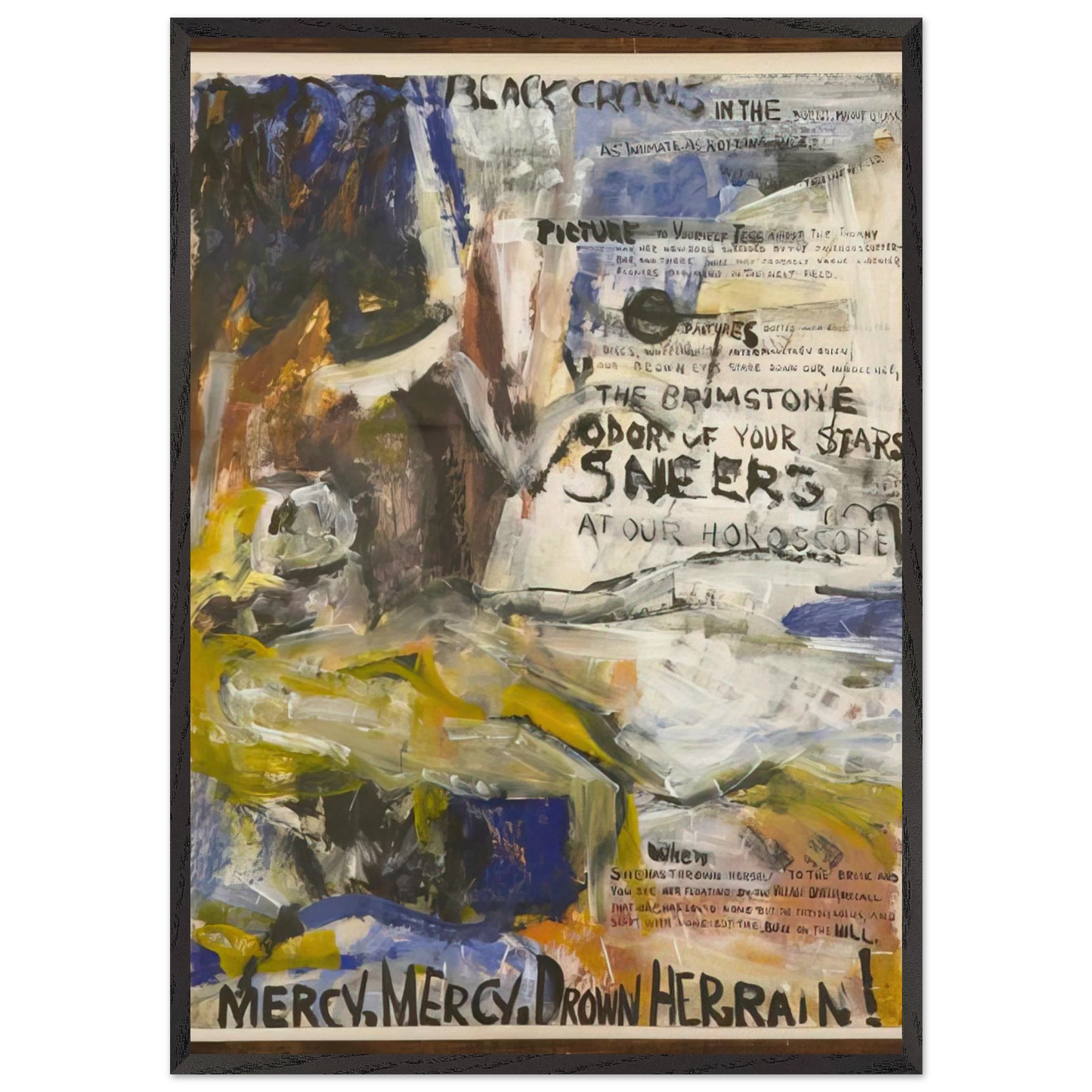 The Oranges No 1 Black Crows - Grace Hartigan 70x100 cm / 28x40 inches Framed Art Print – Black Wooden Frame