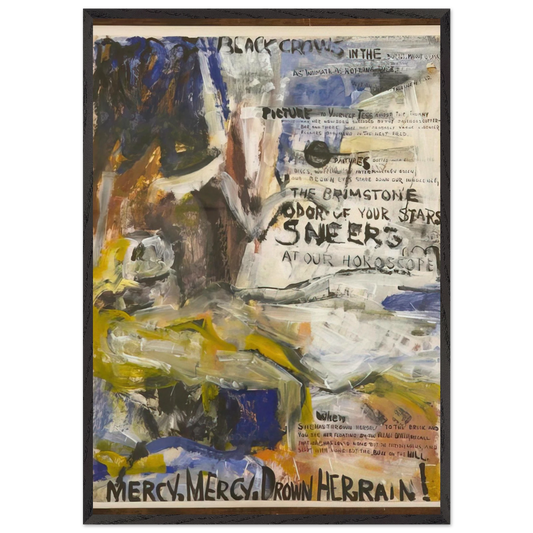The Oranges No 1 Black Crows - Grace Hartigan 70x100 cm / 28x40 inches Framed Art Print – Black Wooden Frame