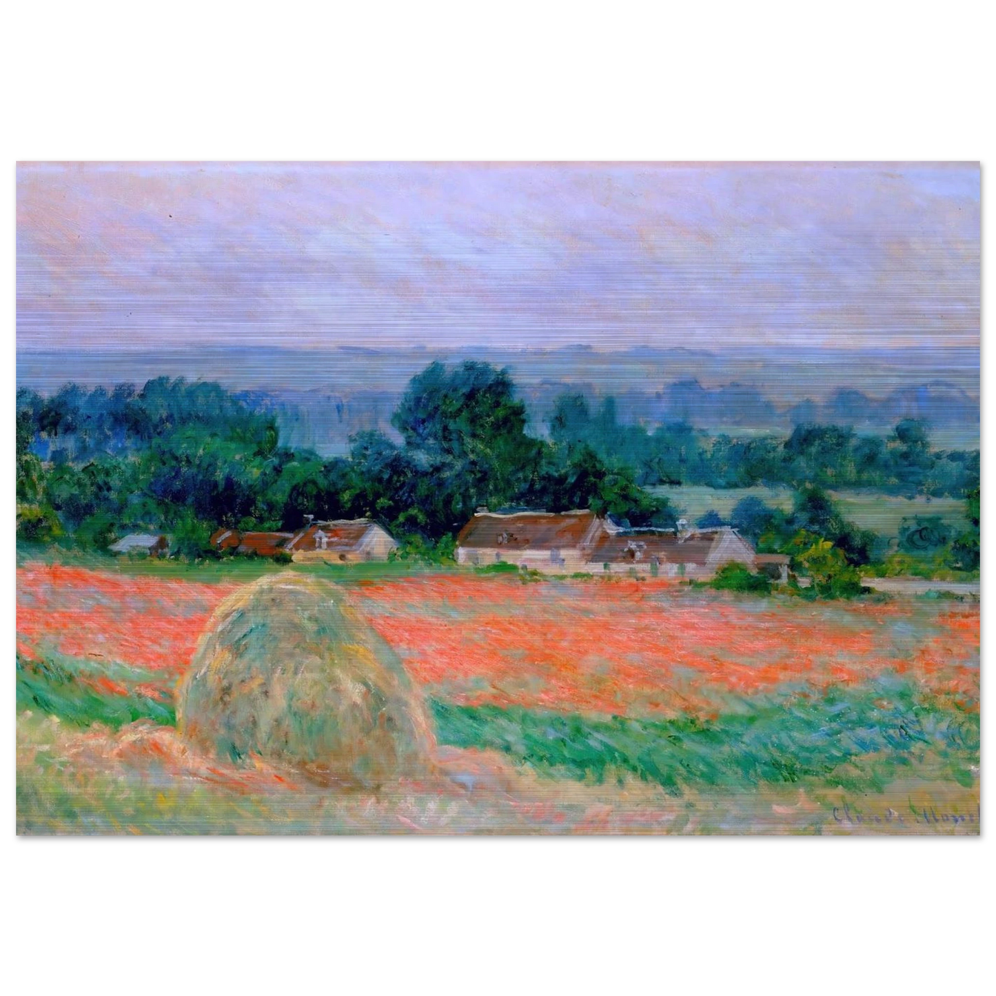 Haystack at Giverny - claude monet Brushed Aluminum Print - 70x100 cm / 28x40 inches | claude monet Aluminum Print | claude monet Prints
