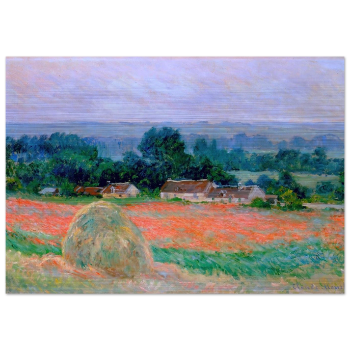 Haystack at Giverny - claude monet Brushed Aluminum Print - 70x100 cm / 28x40 inches | claude monet Aluminum Print | claude monet Prints