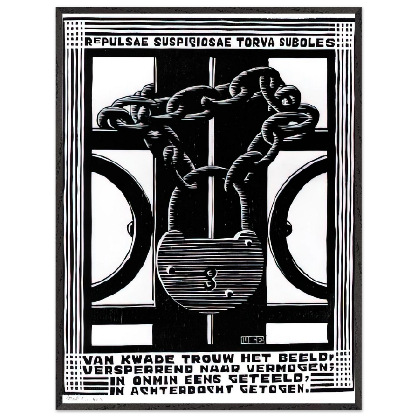 MC Escher - PADLOCK Wall Art - 60x80 cm / 24x32 inches - Fine Art Poster-canvas - -